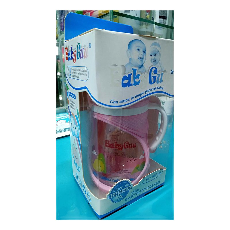  BIBERON DE VIDRIO BABYGUU C/ASAS 9oz/260ml