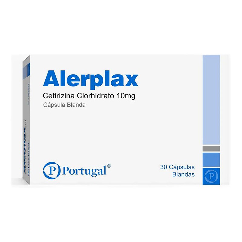 ALERPLAX (cetirizina) 10mg x 30 cap. blanda LAB PORTUGAL