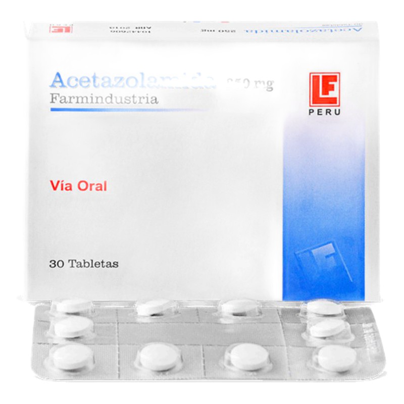 ACETAZOLAMIDA 250 mg x 30 Tabletas Lab. FARMINDUSTRIA (FIN)