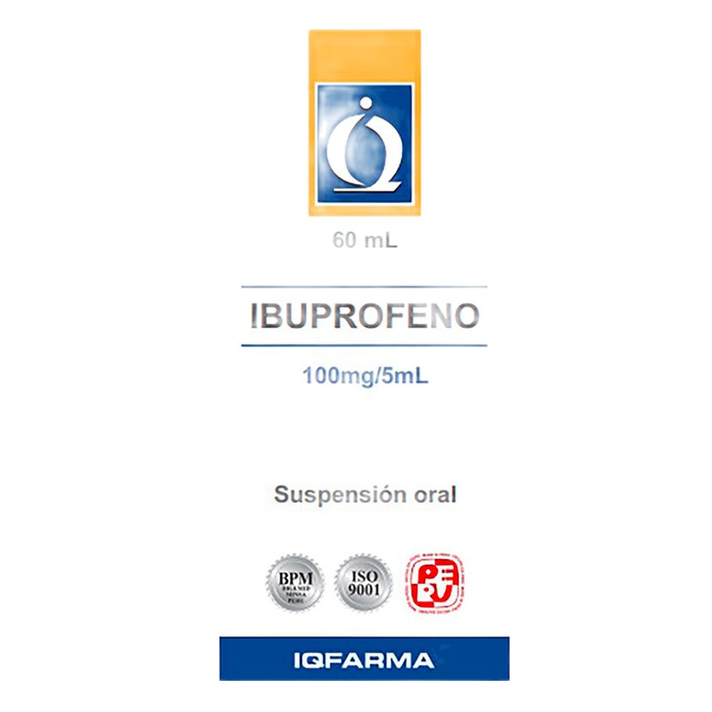 IBUPROFENO 100mg/5ml Suspensión oral x 120 ml LAB. IQFARMA