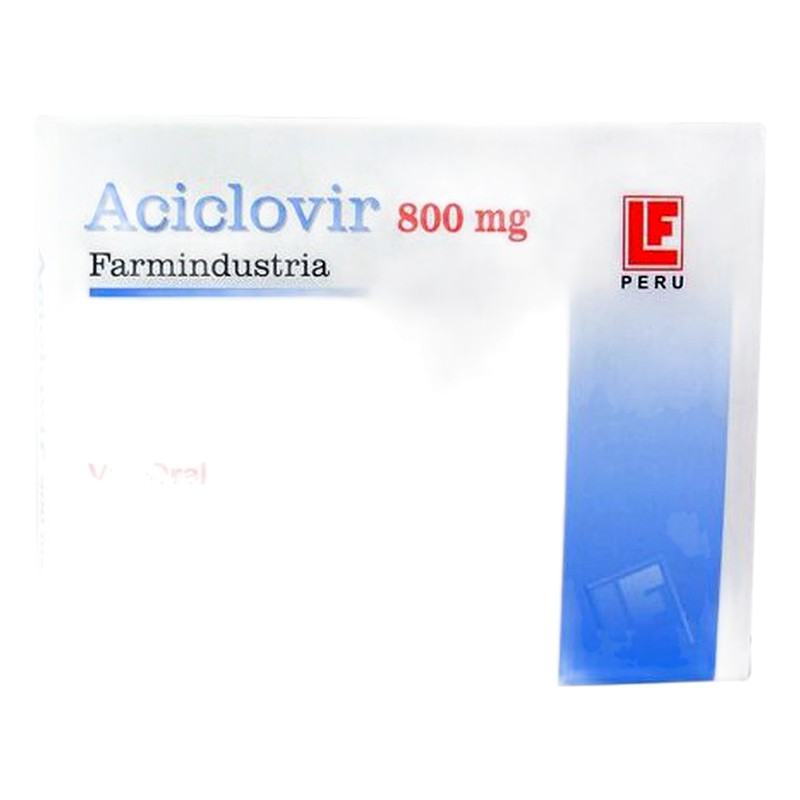ACICLOVIR 800mg x 10 Tabletas  LAB. FARMINDUSTRIA