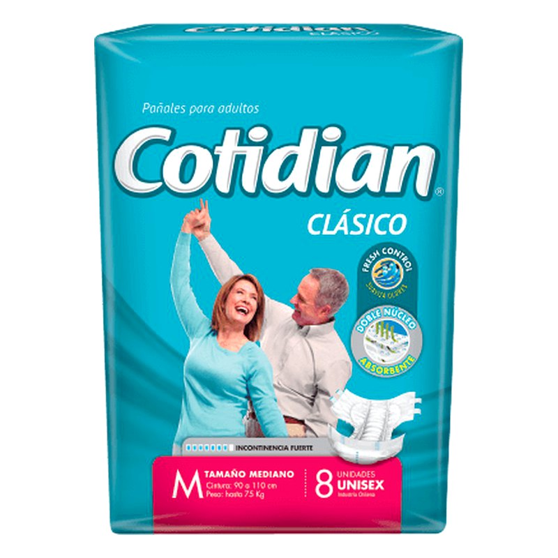 PAÑAL ADULTO COTIDIAN CLASICO M x 8 UNID (SUELTO)