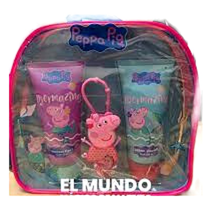 SET MOCHILA PEPPA PIG SHAMPOO+JABON LIQUIDO+ GEL ANTIBACTERIAL