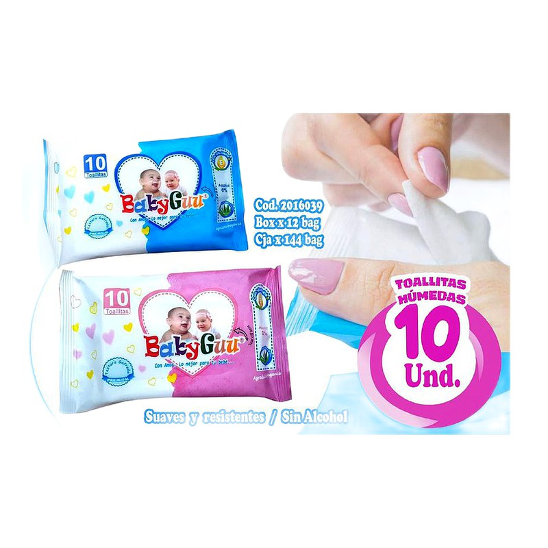 TOALLITAS HUMEDAS BABYGUU x 10unid.