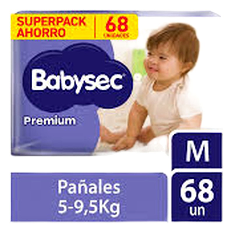 PAÑAL BABYSEC PREMIUN M x 68unid (PAQUETE INDIVIDUAL)