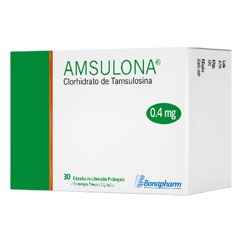 AMSULONA (Tamsulosina) 0.4 mg x 30 Capsulas de liberación prolong. Lab. BONAPHAR