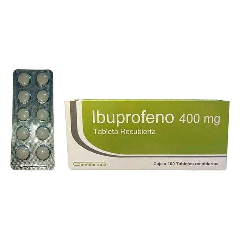 IBUPROFENO 400mg x 100 Tabletas Recubiertas Lab. GEMEFAR
