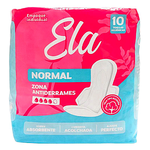 TOALLAS HIGIENICAS ELA FEM NORMAL x 10 UND