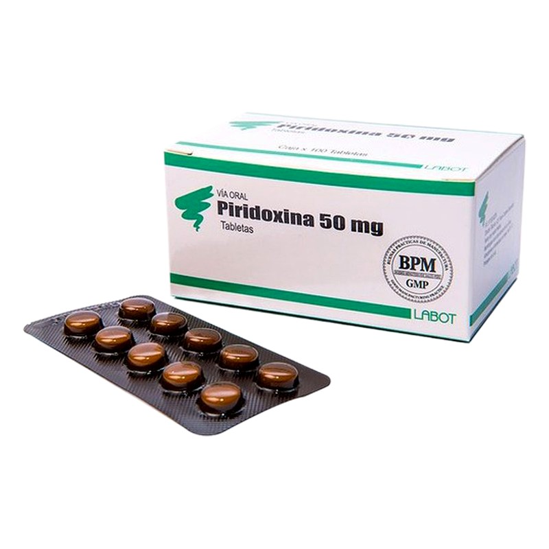 PIRIDOXINA 50 mg x 100 Tabletas Lab. LABOT