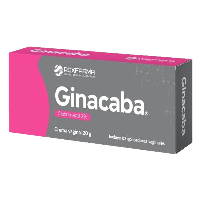 GINACABA (Clotrimazol) 2% Crema Vaginal x 20 g + Aplicador Vaginal Lab. ROXFARMA