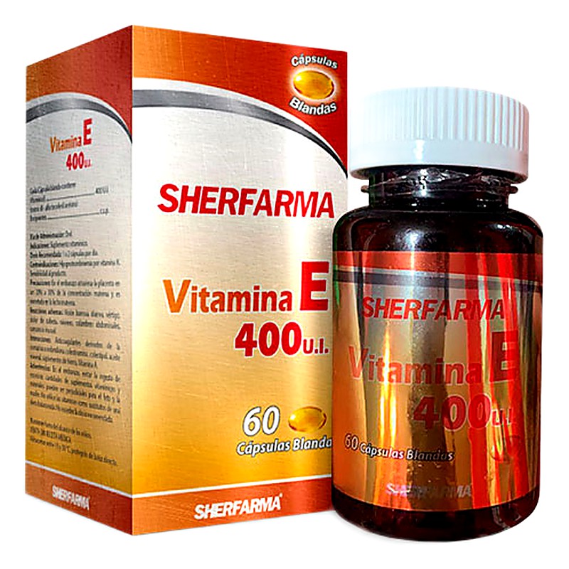 VITAMINA E 400 U.I x 60 Capsulas Blandas   Lab. SHERFARMA