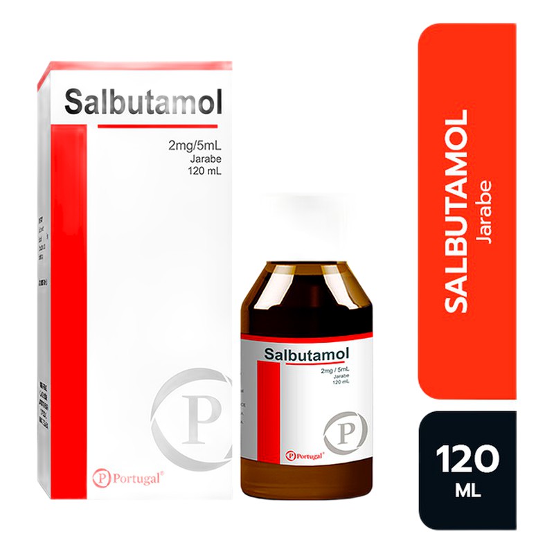 SALBUTAMOL 2 mg /5 ml Solución Oral x 120 ml Lab. PORTUGAL