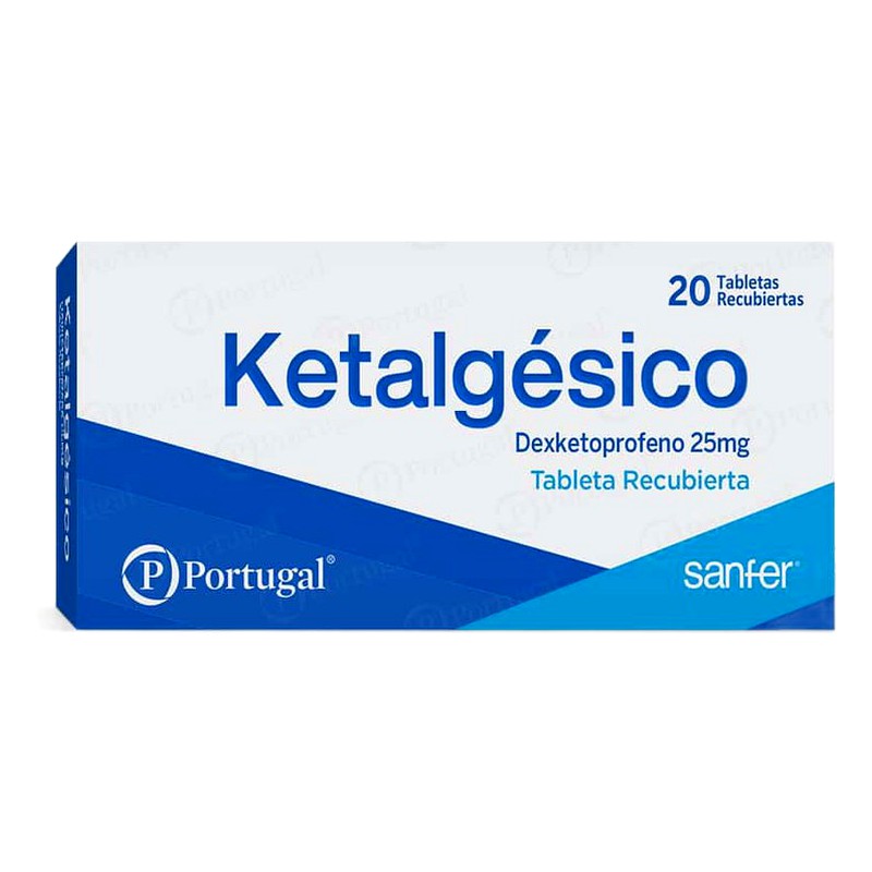 KETALGESICO (Dexketoprofeno) 25 mg x 20 Tabletas Recubiertas Lab. PORTUGAL