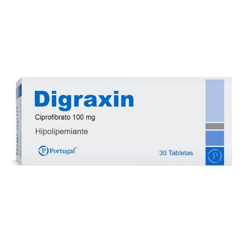 DIGRAXIN (Ciprofibrato) 100 mg x 30 Tabletas Lab. PORTUGAL