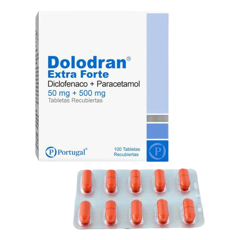 DOLODRAN EXTRA FORTE 50mg+500mg x 100 Tabletas Recubiertas Lab. PORTUGAL