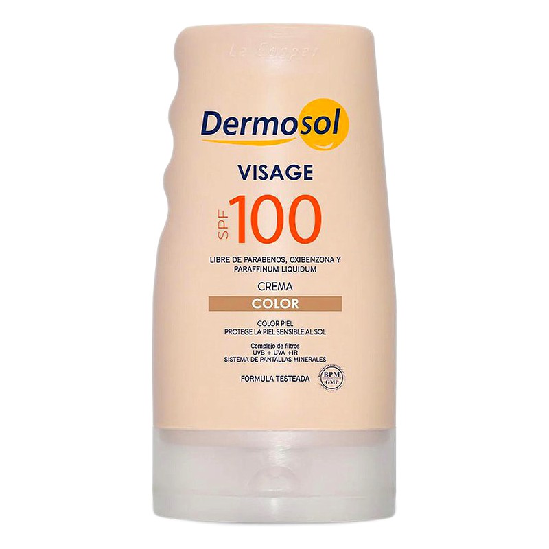 BLOQUEADOR DERMOSOL VISAGE SPF 100 CREMA COLOR Frasco x 60 g Lab. LA COOPER