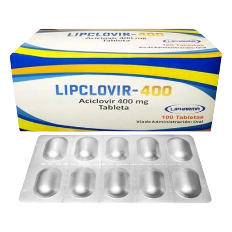 LIPCLOVIR-400 (Aciclovir) 400 mg x 100 Tabletas Lab. LIPHARMA