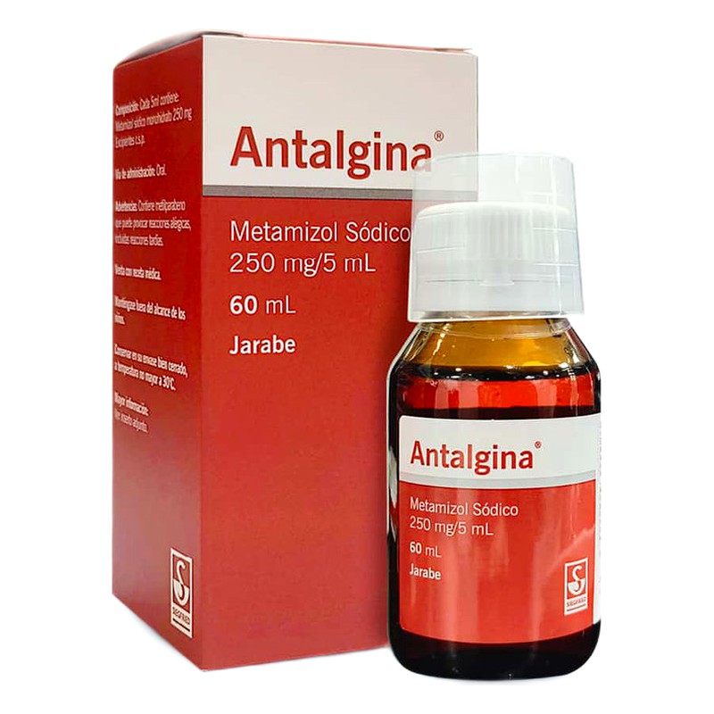 ANTALGINA (Metamizol) 250 mg/5 ml Jarabe x 60 ml Lab. SIEGFRIED