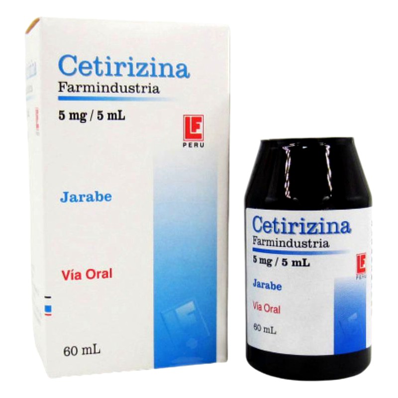 CETIRIZINA 5 mg/5 ml Jarabe x 60 ml Lab. FARMINDUSTRIA