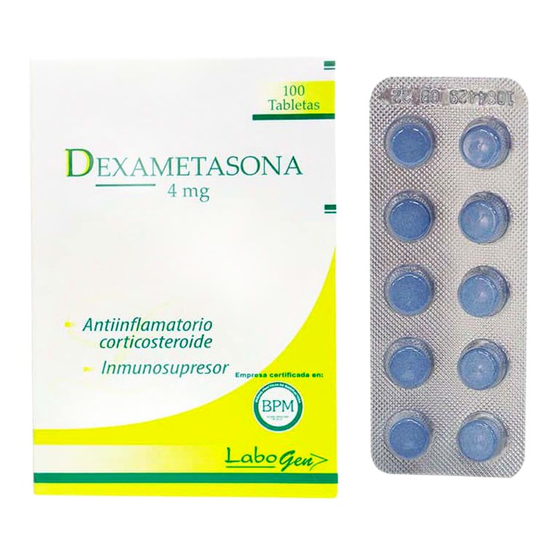 DEXAMETASONA 4 mg x 100 Tabletas Lab. LABOGEN